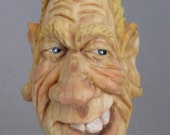 wine stopper caricature wood carving scandinavian