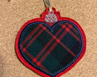 MacDonald Tartan Heart Bauble - Scottish Christmas Ornament