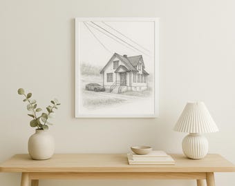 Spersonalizowany portret w kształcie ołówka • Spersonalizowany prezent artystyczny do domu