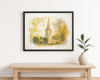 Custom Watercolor Venue Portrait – Anniversary Gift, Personalized Illustration