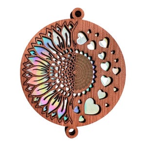 Sunflower & Heart Suncatcher SVG – Laser Cut Files for Upcycled CDs | Cricut, Glowforge, Silhouette | Eco-Friendly Digital Download