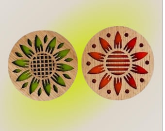 Sunflower Coasters | Laser Cut Digital File | Home Decor | Summer Flower Coaster |  Laser & Cricut Download | svg, png, eps, dxf, pdf