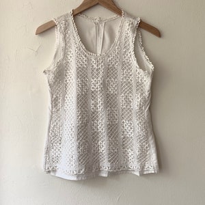 90s Crochet Cotton Lace Top