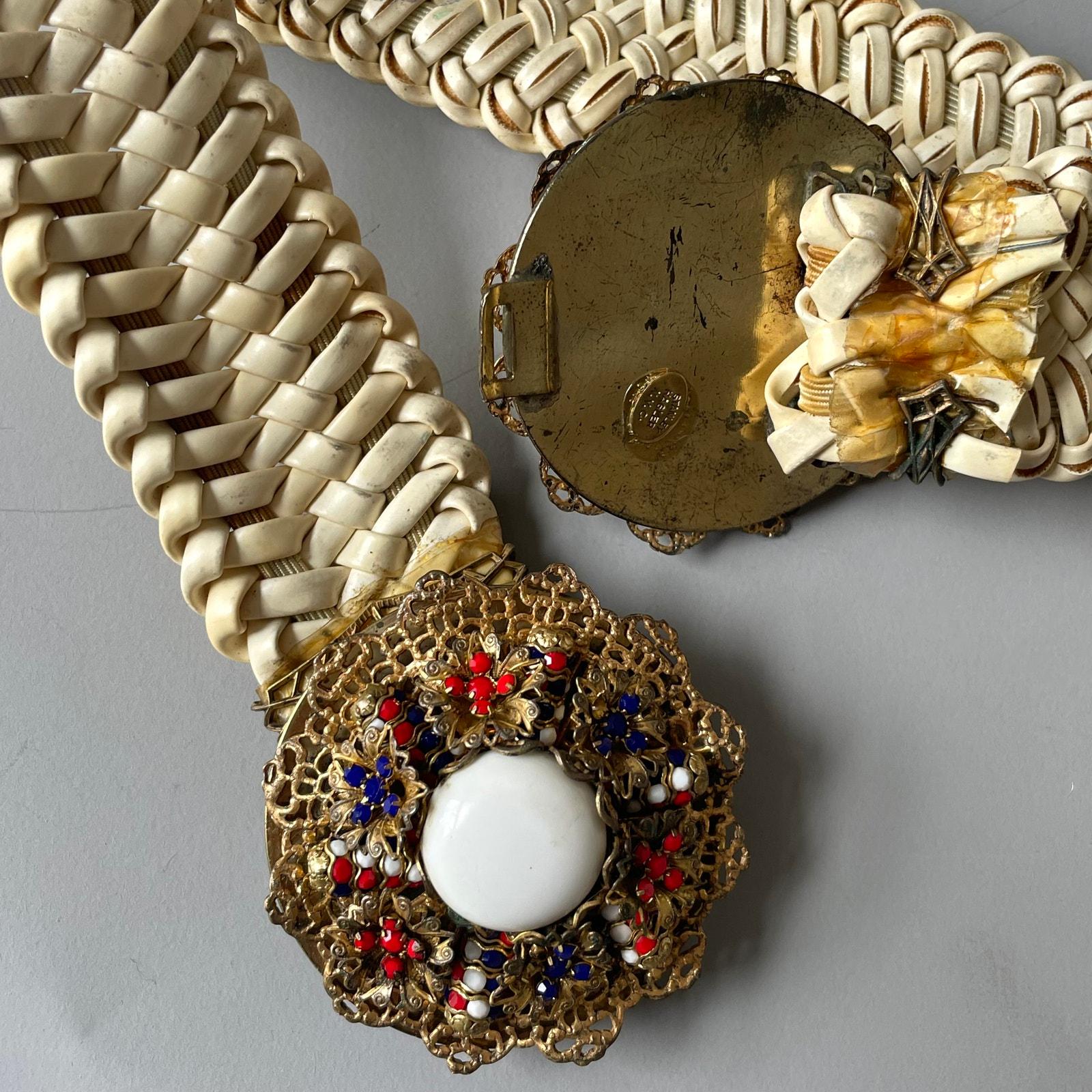 Vintage Stanley Hagler NYC Signed Belt Jeweled Filigree  display picture 3