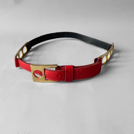 Vtg snakeskin with gold tone hardware belt Size small Lot of 3 80s Vintage Belts Great Hardware Gold Tone  main image 2