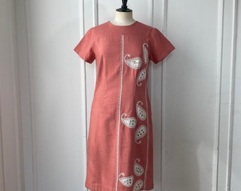 60’s Paisley Mirrored  Shift Dress