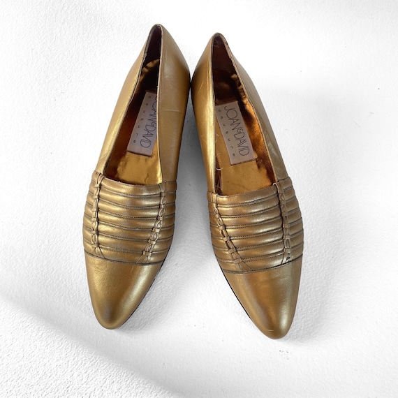 Vintage 80s Joan and David Pointy Toe Flats Low Wedge  display picture 2