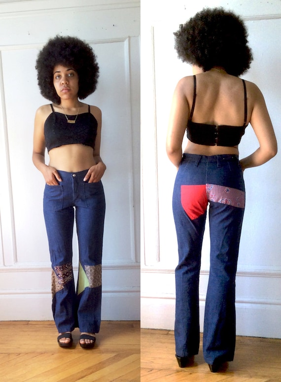 1970's Patch Bell Bottoms