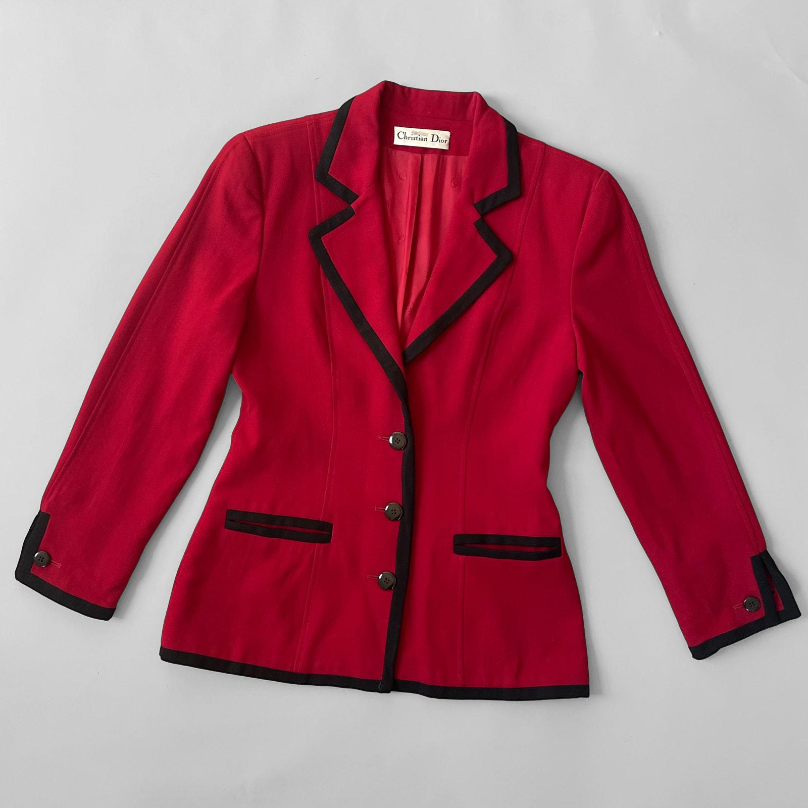Christian Dior 赤 ダブルブレスト テーラードジャケット Dior red blazer - Etsy 日本