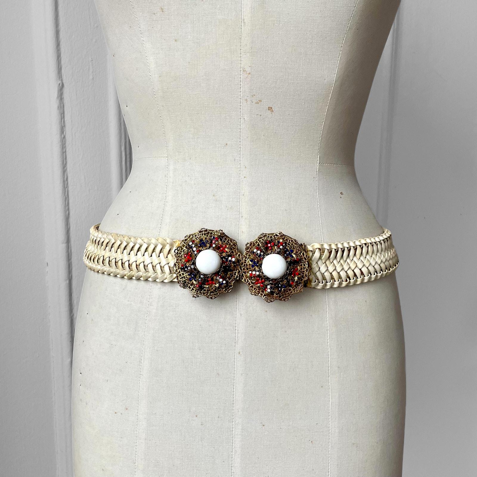 Vintage Stanley Hagler NYC Signed Belt Jeweled Filigree  display picture 2