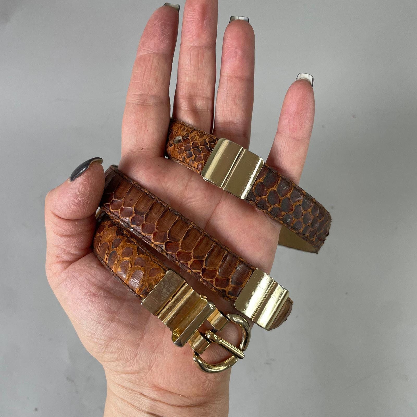Lot of 3 80s Vintage Belts Great Hardware Gold Tone 