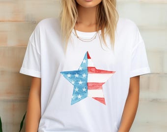 Patriotic Star Flag T-Shirt: USA Independence Day Tee