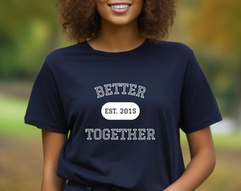 Personalized Couples T-Shirt, Anniversary Gift, Softstyle Cotton Tee