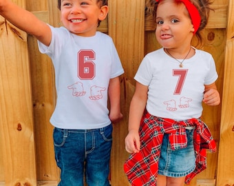 Sibling Six Seven Matching Kids Comfort Colors Tee