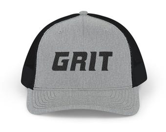 Embroidered "Grit" Trucker Cap: Football Fan Sports Dad Hat