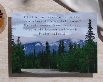 Psalm 121: 1-2 Digitaler Download - Christliche Schrift Wandkunst - Bergbibelverse zum ausdrucken