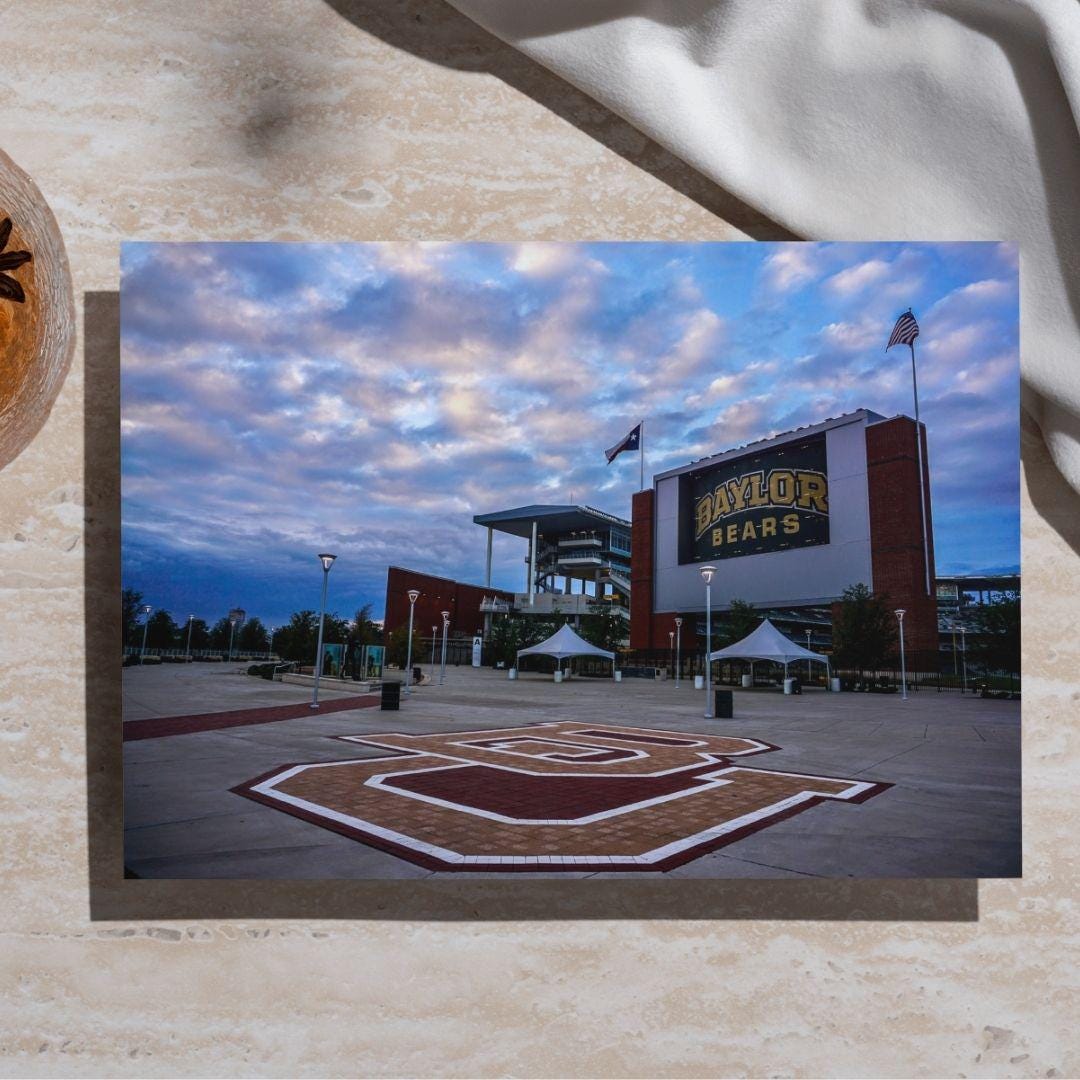 Mclane Stadium Baylor University Sunset Print – Waco Texas Wall Art ...