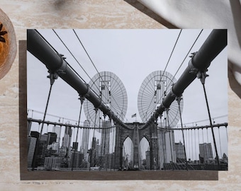 Brooklyn Bridge Fotografie Druck - Schwarzweiße NYC Fotografie Wandkunst (Digitaler Download)