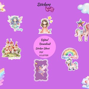 Sticker Sheet , Fairy Stickers, Cottagecore stickers, Back to school stickers, Planner stickers, Scrapbook Stickers, Labtop Stickers