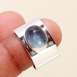 Aquamarine Ring, 925 Sterling Silver Ring, Oval Gemstone Ring, Statement Ring, Handmade Ring, Aquamarine Silver Ring, Boho Ring, For Her