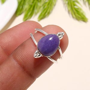 Charoite Ring, 925 Sterling Silver Ring, Oval Shaped Ring, Gemstone Ring, Cabochon Jewelry, Handmade Ring, Women Silver Ring, Gift For Her