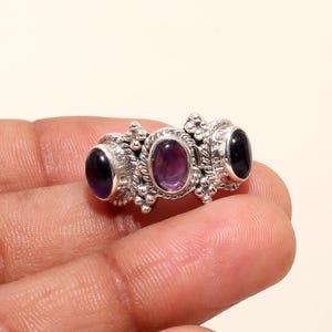Amethyst Ring, 925 Sterling Silver Ring, February Birthstone Ring, Oval Gemstone Ring, Women Silver Jewelry, Handmade Ring, Engagement Ring