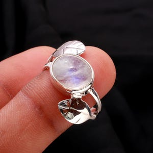 Rainbow Moonstone Ring, 925 Sterling Silver Ring, June Birthstone Ring, Oval Gemstone Ring, Handmade Ring, Moonstone Jewelry, Gift For Her