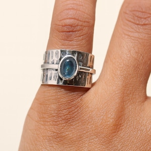 Aquamarine Ring, 925 Sterling Silver Ring, Blue Gemstone Ring, March Birthstone Ring, Engagement Ring Promise Ring, Women Ring, Gift for Her