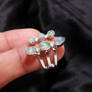 Ethiopian Opal Ring, 925 Sterling Silver Ring, Oval Gemstone Ring, Bohemian Ring, Women Ring, Handmade Jewelry, Elegant Silver, Gift for Her