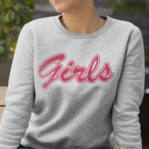 Girls Shirt Replica - with Fading Text - Girls Grey Sweatshirt - Hoodie - T-Shirt - Monica & Rachel Tribute - Cosplay