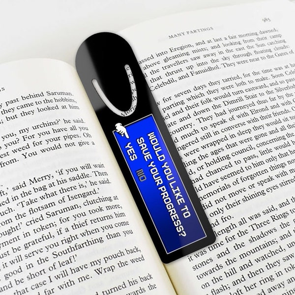 Final Fantasy Bookmark Metal - Would you like to save your progress? Aluminium Metal - Save Screen Bookmark - Nostalgic Tribute Merch