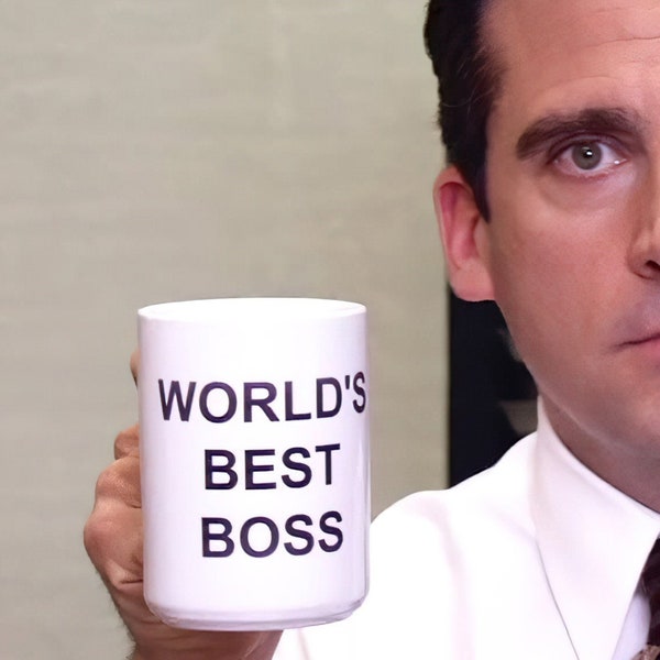 Der beste Boss-Becher der Bürowelt - Bildschirmgenaue 15-Unzen-Kaffeetasse - Michael Scott - Replica Memorabilia Merchandise