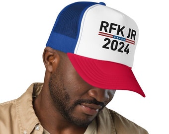 Rober Kennedy Junior Hat - Embroidery - RFK Jr. For President - KENNEDY24 - Foam trucker hat - 2024 Presidential Elections Campaign