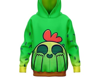 Spike Cactus Hooded Sweatshirt - Children Hoodie - Geeky Gift Video Game Merch Leon Hoodie