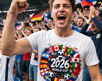 World Soccer 2026 Shirt, Soccer Cup Fan Tee, Match Day T-Shirt, USA Canada Mexico Brazil Argentina France Football Shirt, Family Soccer Gift