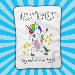 Aunticorn Throw Blanket Gifts for Aunts who are awesome Funny Auntie Gift, Unicorn lovers image 1