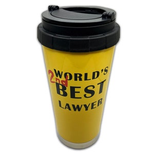 World's 2nd Best Lawyer Tumbler Better Call Saul Inspired Thermos Cosplay Screen Accurate Prop Fan Memorabilia replica Lawyer gift 16oz black lid