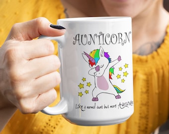 Taza de tía, taza de tía, regalo de tía, unicornio, taza de café para tía, regalo para tía, taza de café divertida