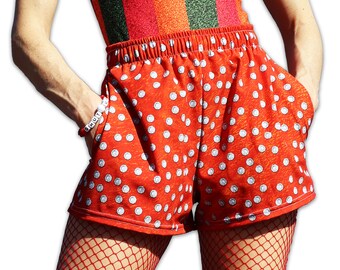 Anti Hero Inspired Crystal Shorts - Printed Orange Leather Texture - Cosplay Costume - Fan gift - Eras Tour outfit
