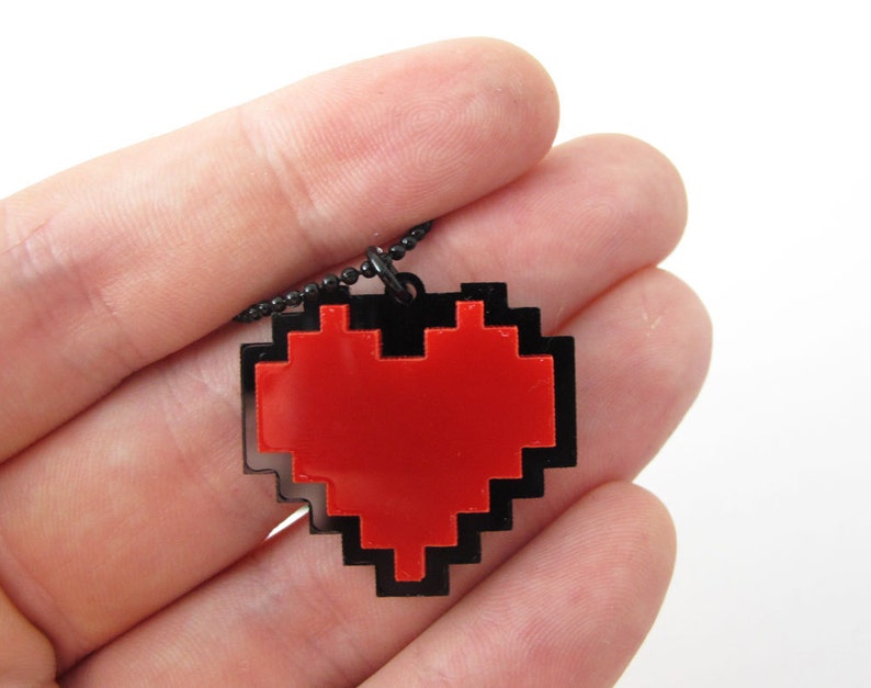 Undertale Necklace Pixel Heart Cosplay of Frisk Chain Etsy UK