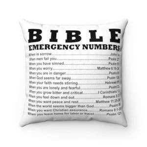 Bible Emergency Numbers Square Pillowcase