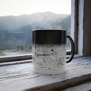 Petey's Hidden Map Tasse - Novelty Merch - Tröpfchen-Logo-Tasse - 11 Unzen Kaffeetasse - Farbwechsel Zaubertasse