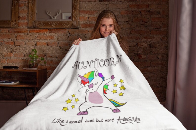 Aunticorn Throw Blanket Gifts for Aunts who are awesome Funny Auntie Gift, Unicorn lovers image 2