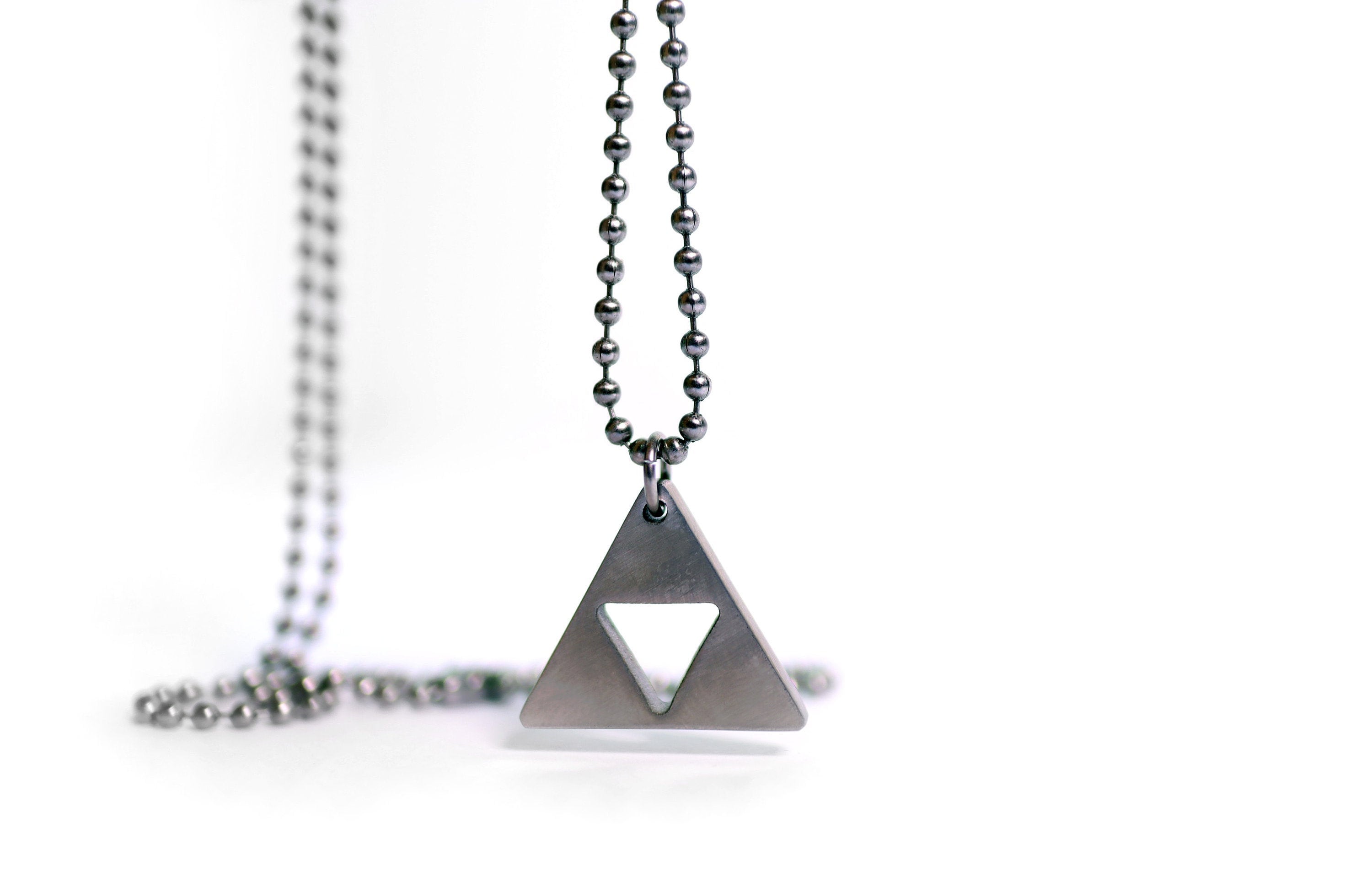 Zelda Trifoce Chain - 25mm - MATTE Stainless Steel - 60cm ball chain