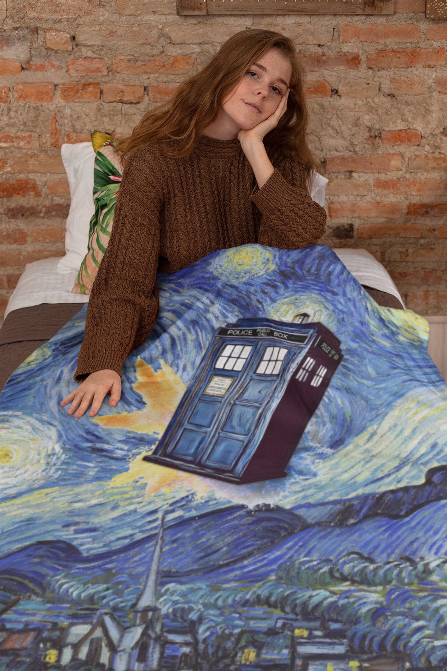 Doctor Who TARDIS Blanket Van Gogh Starry Night Inspired Etsy UK