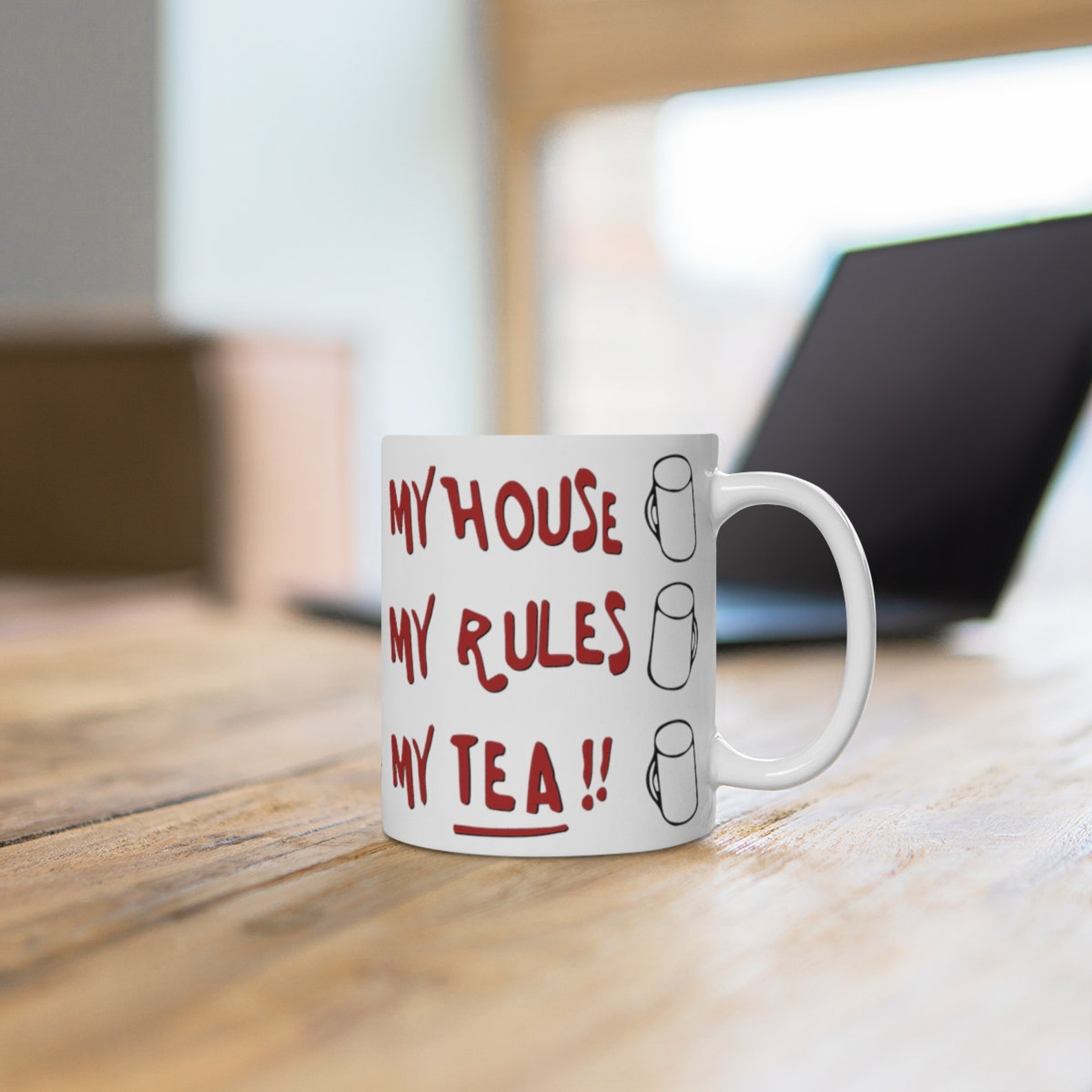 Knives Out Mug My House, My Rules, My Coffee Mug Movie Inspired Replica