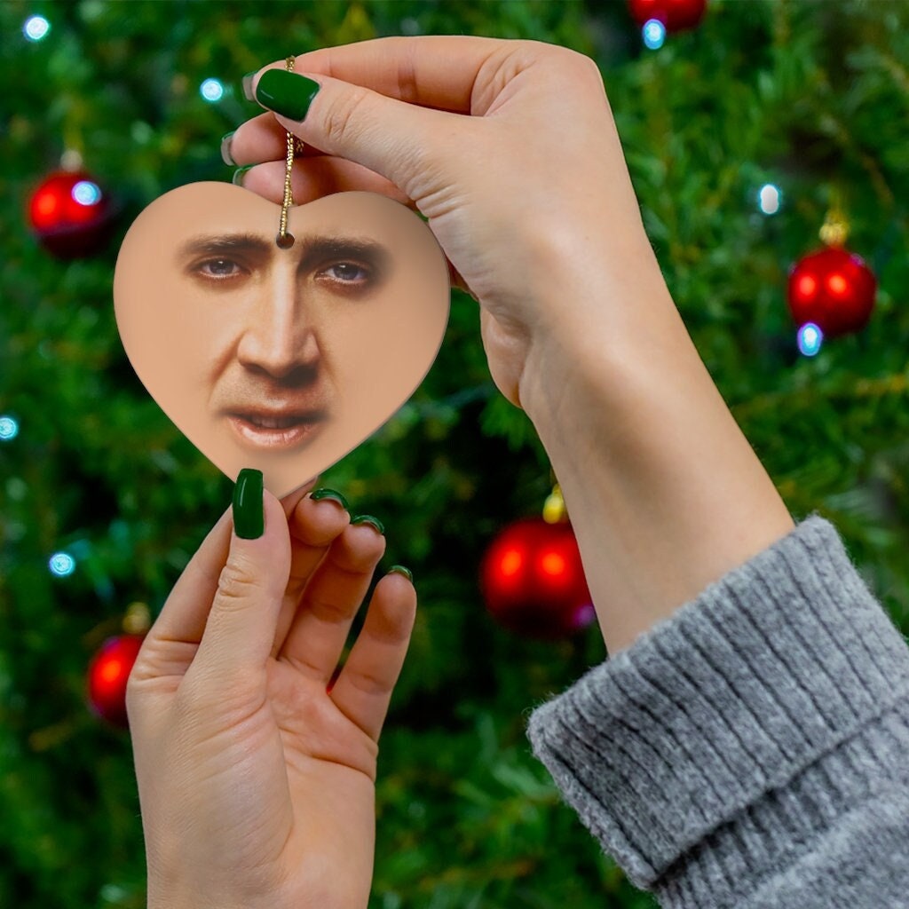 Nicolas Cage Ornaments Christmas Nicaols Cage Face Meme - Etsy Israel