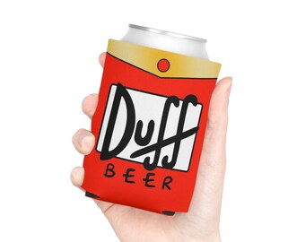 Duff Beer Can Koozie Holder - Simpsons Can Koozie - Bachelor Party favors decorations gifts - Insulator - Fan Memorabilia Merch Replica
