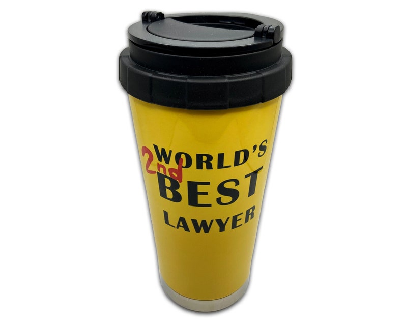 World's 2nd Best Lawyer Tumbler Better Call Saul Inspired Thermos Cosplay Screen Accurate Prop Fan Memorabilia replica Lawyer gift 16oz black lid