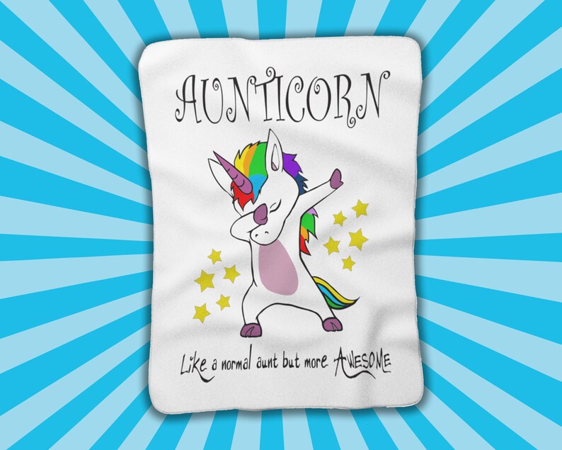 Aunticorn Throw Blanket Gifts for Aunts who are awesome Funny Auntie Gift, Unicorn lovers image 1